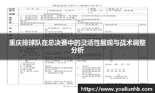 重庆排球队在总决赛中的灵活性展现与战术调整分析